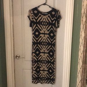 Black and Tan Ty Dye body con dress